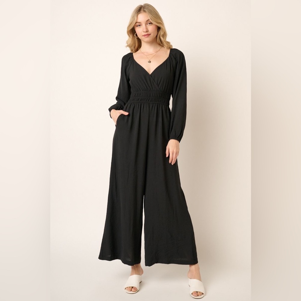 NWT MITTOSHOP Long Sleeve Jumpsuit in MOCHA *not black*